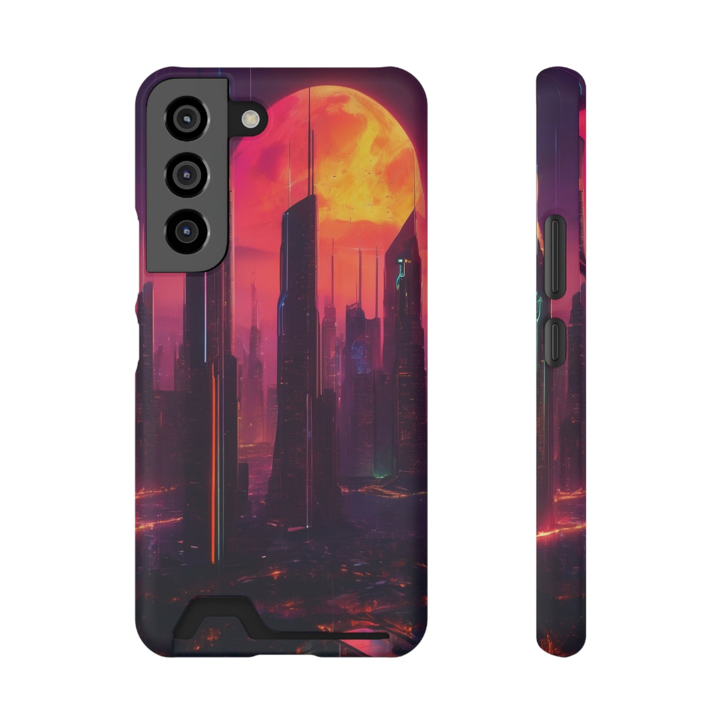 Cyberpunk Neon Card Holder Phone Case MagSafe