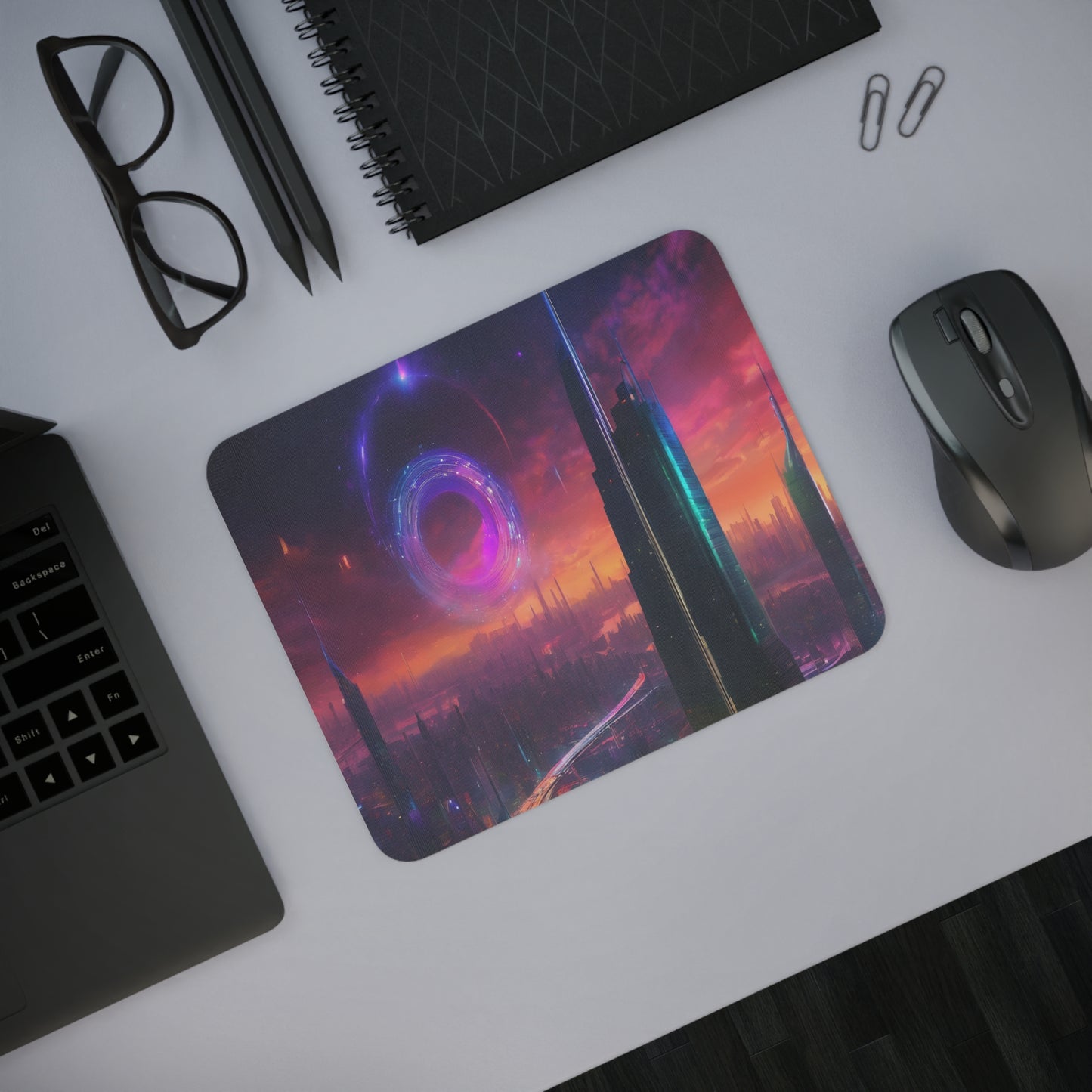 Neon Desk Mouse Pad - Customizable, One-Sided Print, 3mm Thick