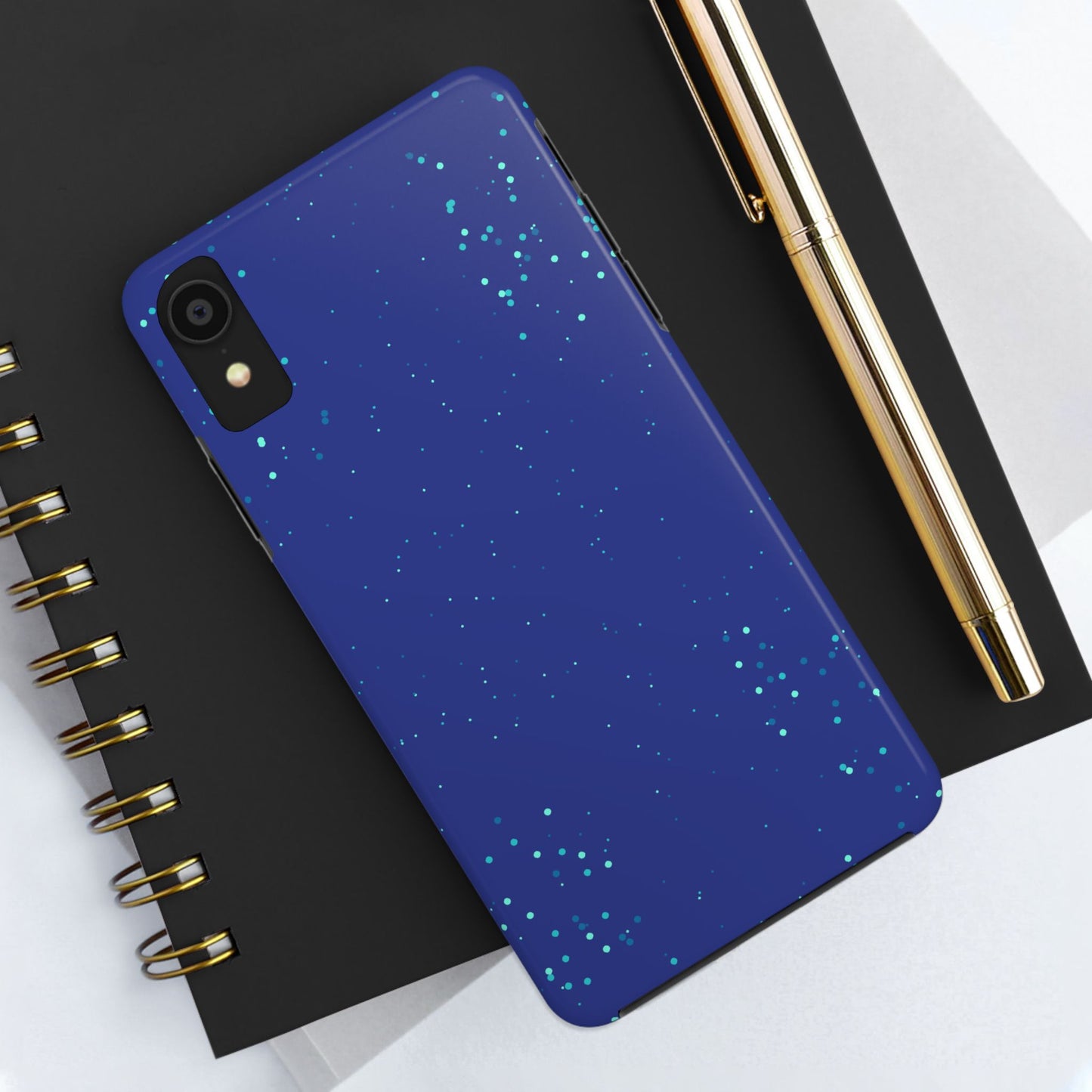 Blue Abstract Dot Pattern Tough Phone Cases, Case-Mate