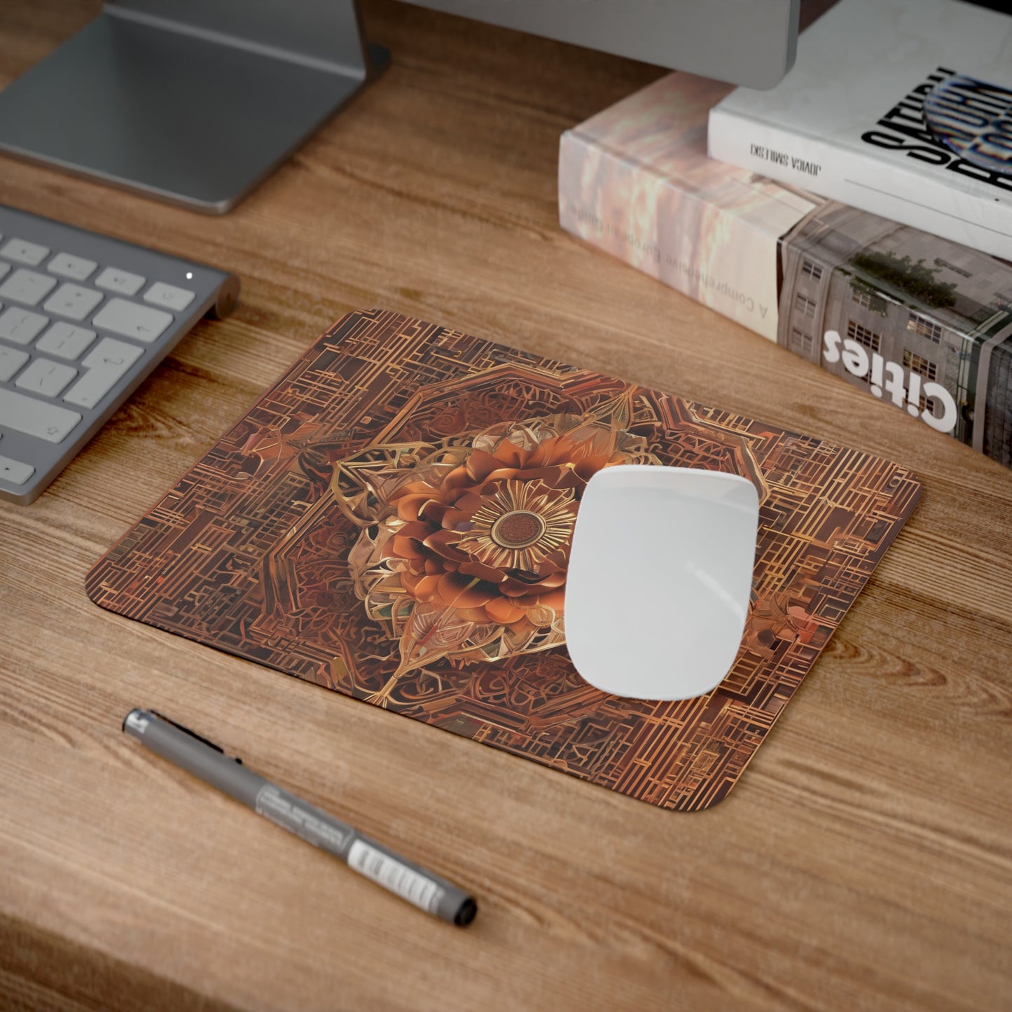 Neon Cyberpunk Desk Mouse Pad - Customizable, One-Sided Design, 3mm