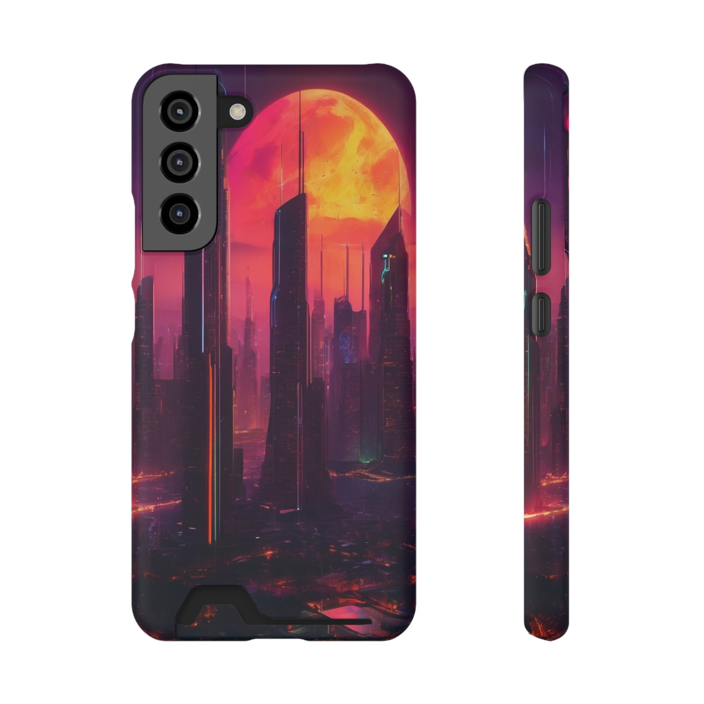Cyberpunk Neon Card Holder Phone Case MagSafe