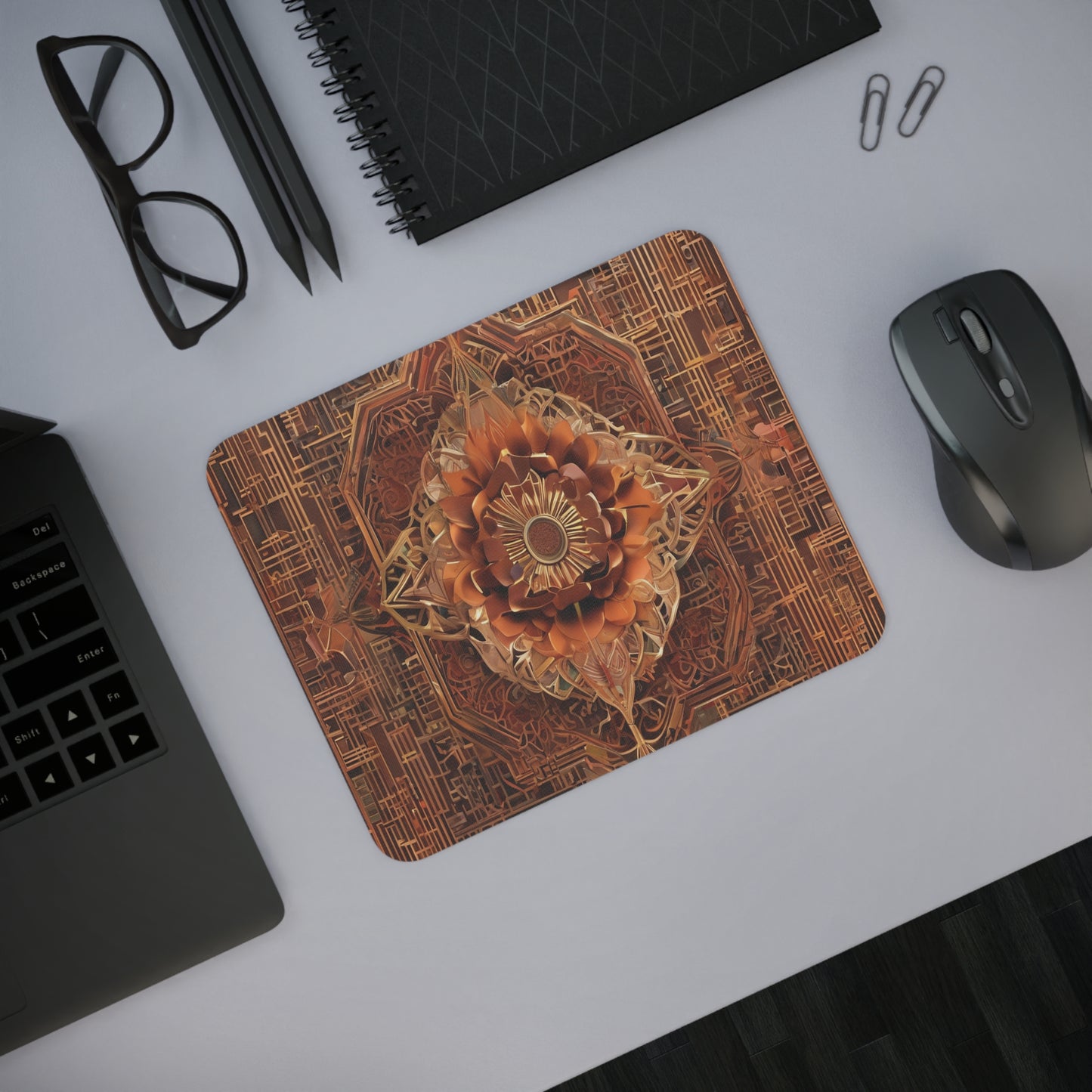 Neon Cyberpunk Desk Mouse Pad - Customizable, One-Sided Design, 3mm