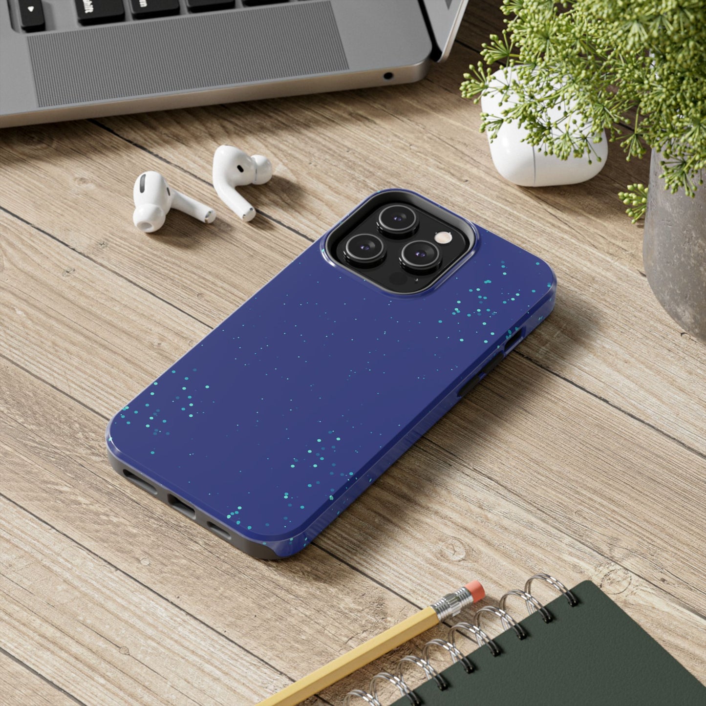 Blue Abstract Dot Pattern Tough Phone Cases, Case-Mate
