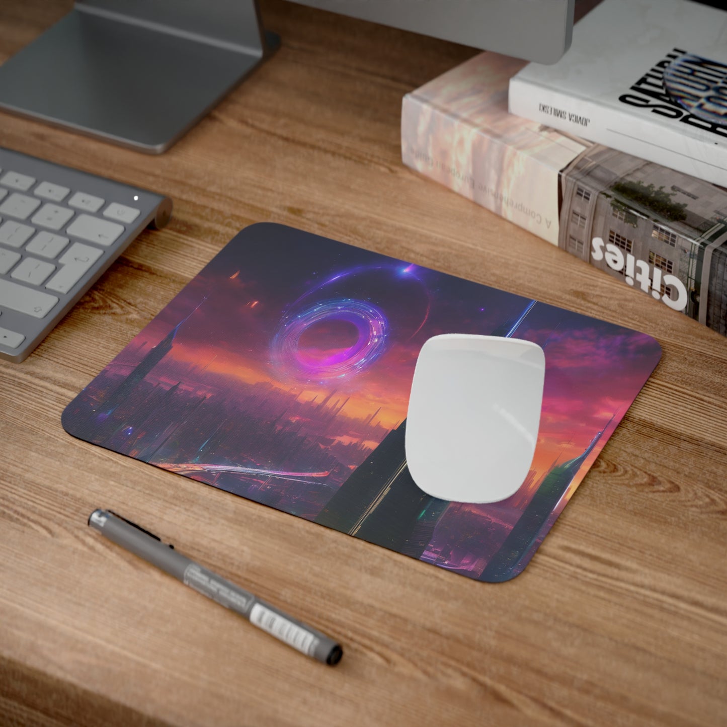 Neon Desk Mouse Pad - Customizable, One-Sided Print, 3mm Thick