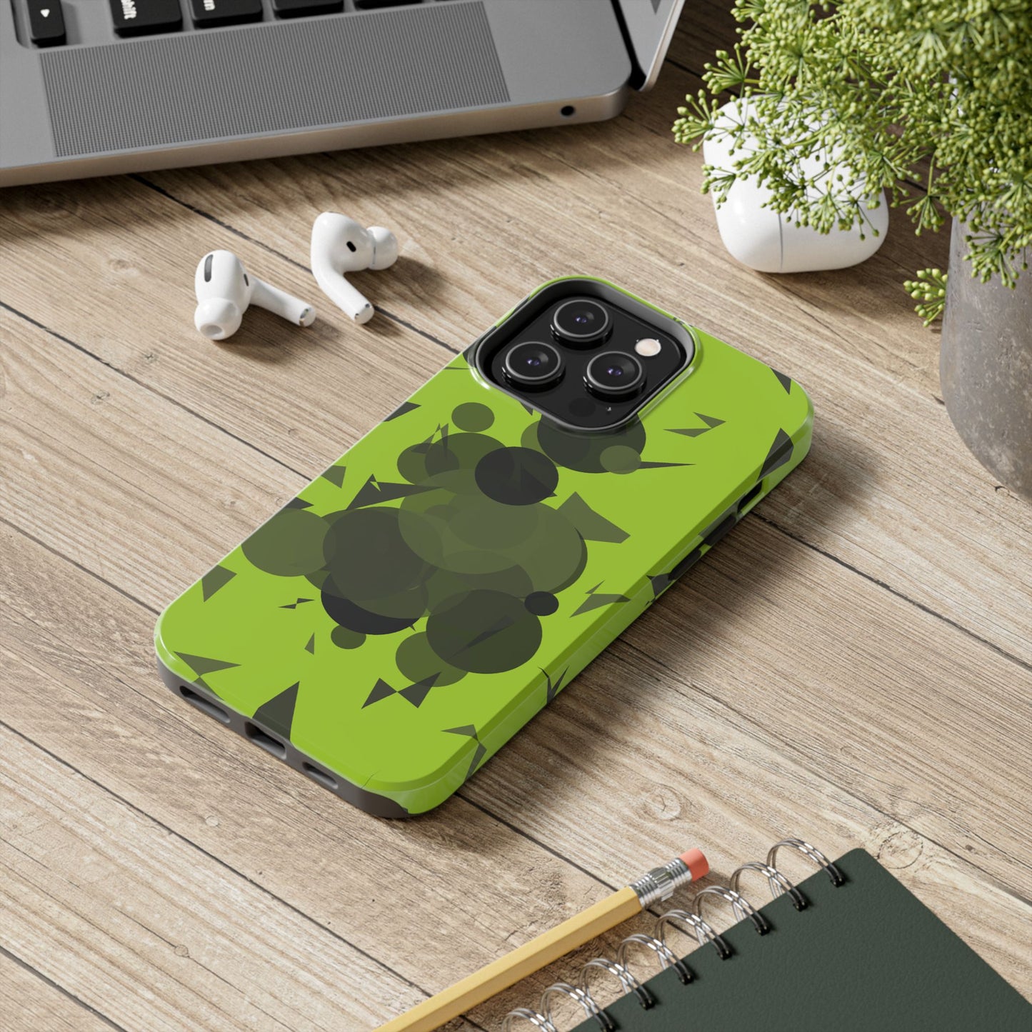 Lime Green Abstract Pattern Tough Phone Cases, Case-Mate