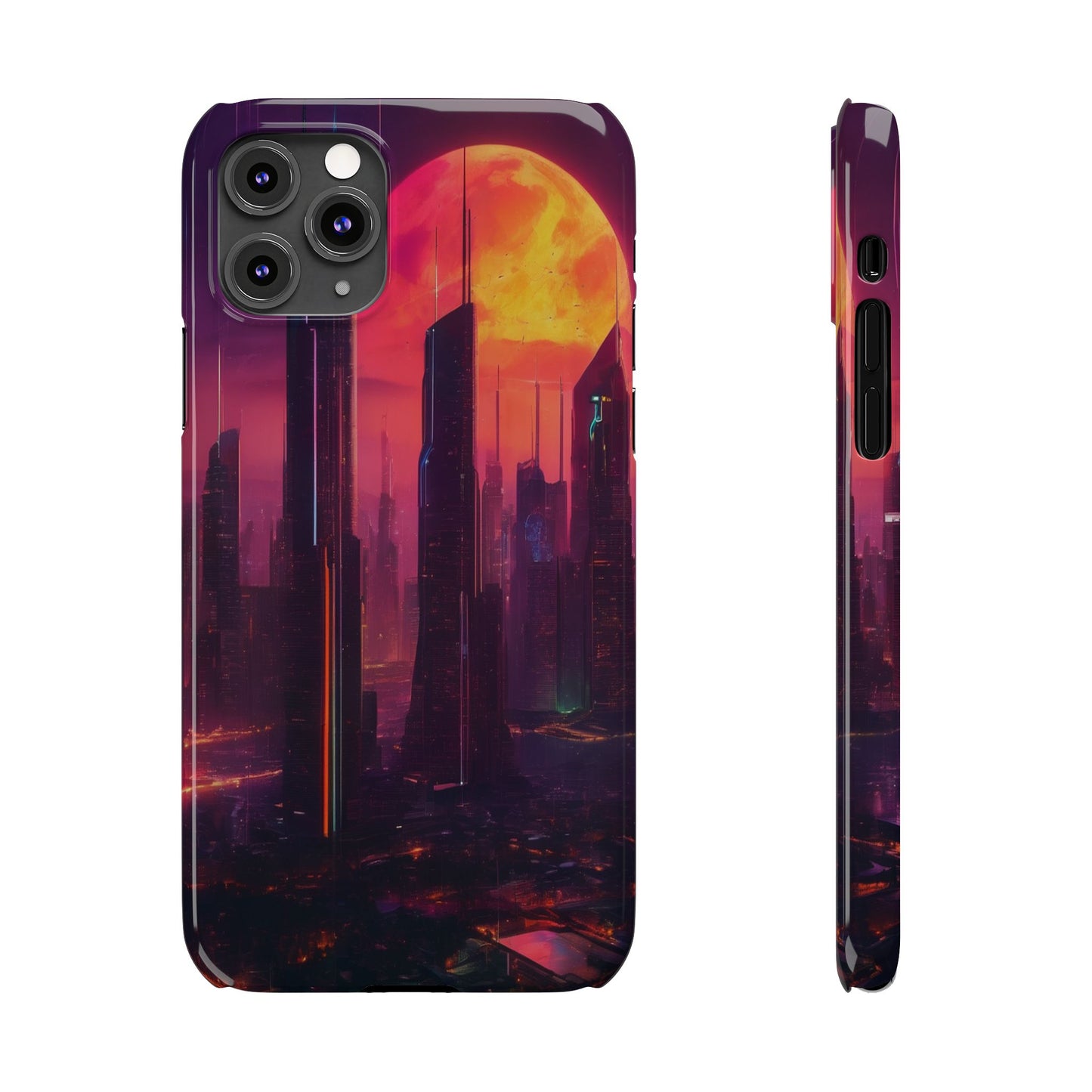 Slim Phone Case: Glossy Lexan, Impact-Resistant, Wireless Charging