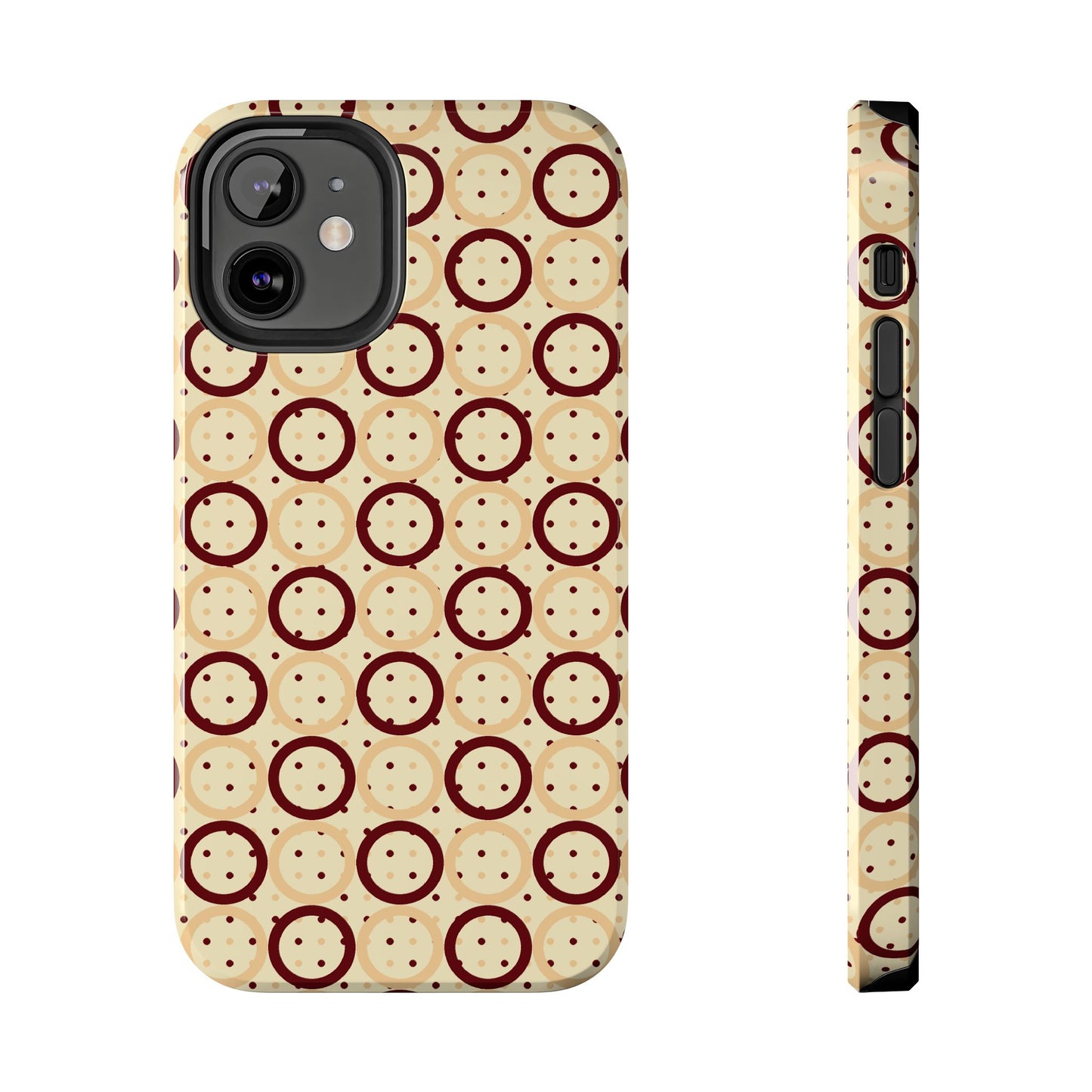 Beige Circle Dot Abstract Pattern Tough Phone Cases, Case-Mate