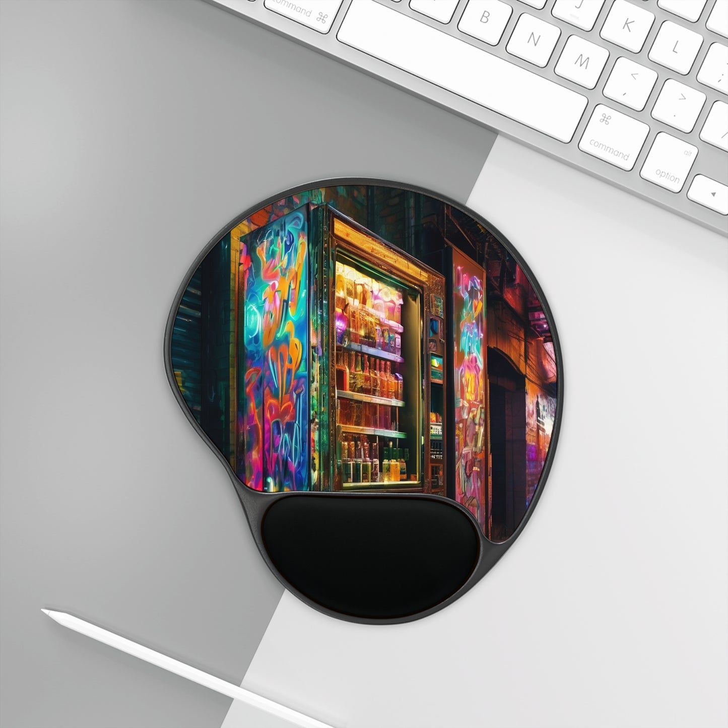 Neon Foot-Shaped Mouse Pad with Ergonomic Memory Foam Wrist Rest