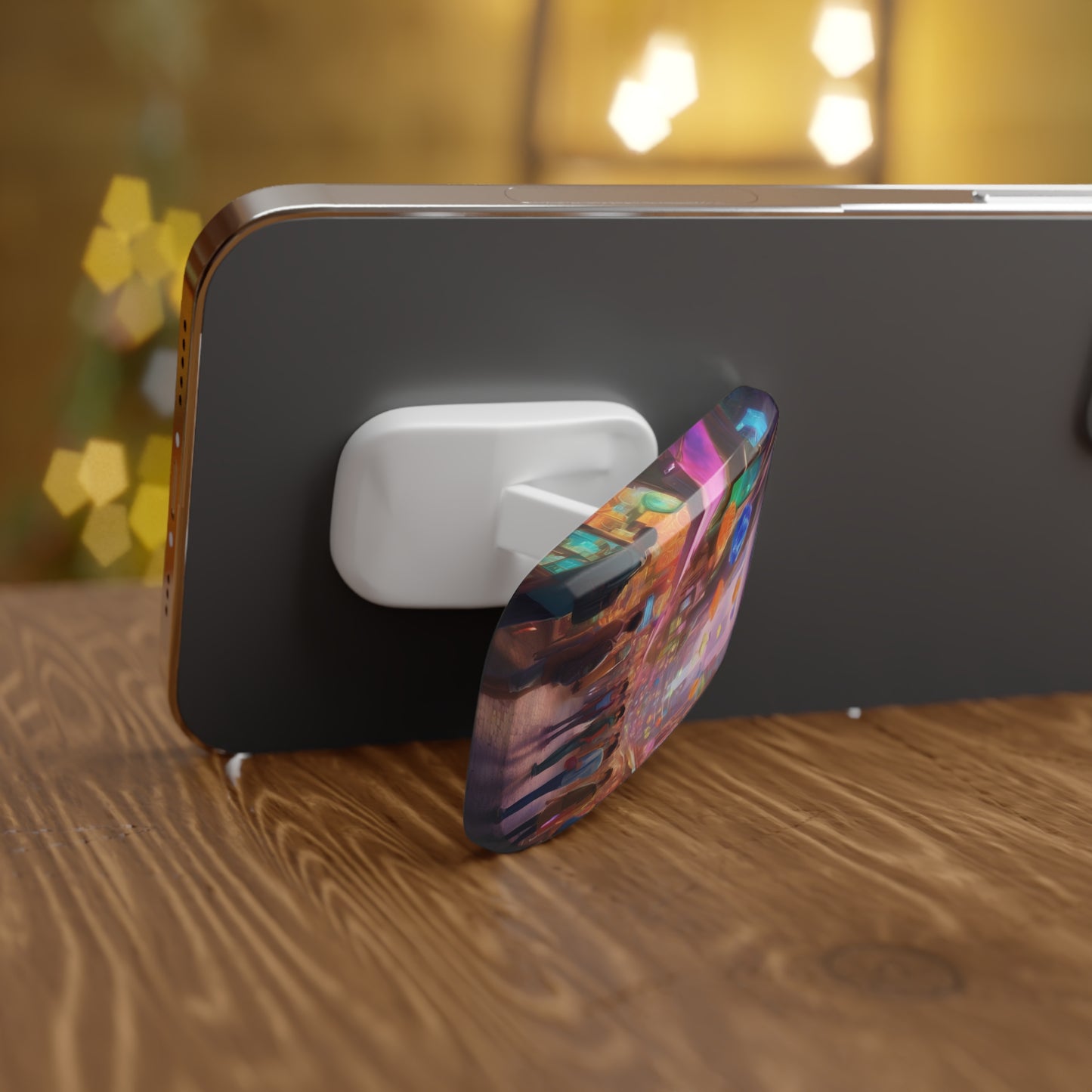 Phone Grip: Reusable Adhesive Holder & Kickstand