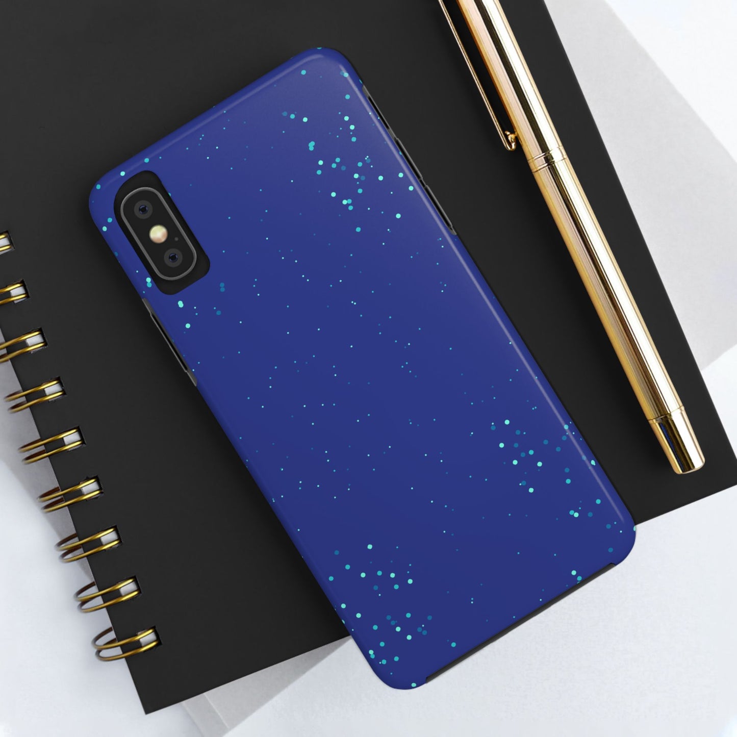 Blue Abstract Dot Pattern Tough Phone Cases, Case-Mate