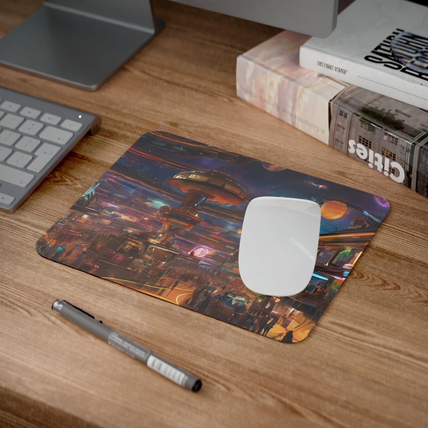 Neon Desk Mouse Pad - Custom Rectangular, One-Sided Print, 3mm Thick