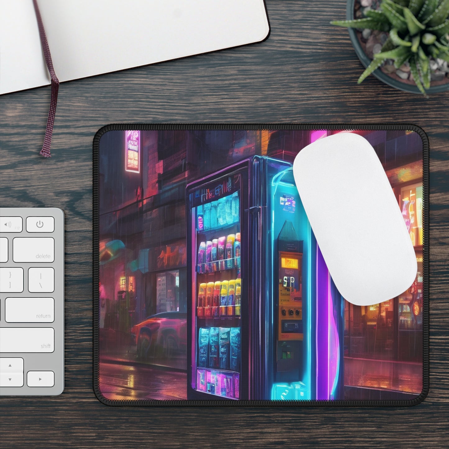 Neon Gaming Mouse Pad - Custom 9x7 Neoprene with Stitched Edges
