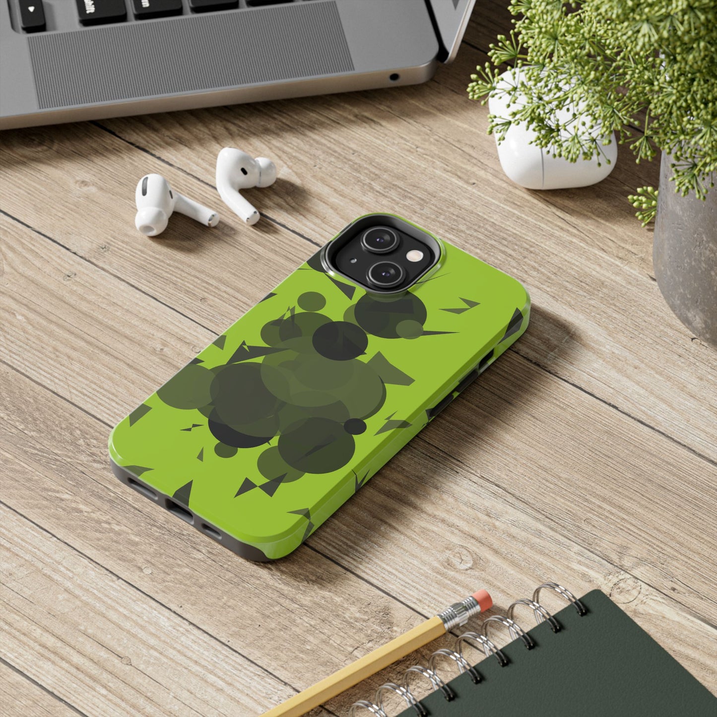 Lime Green Abstract Pattern Tough Phone Cases, Case-Mate
