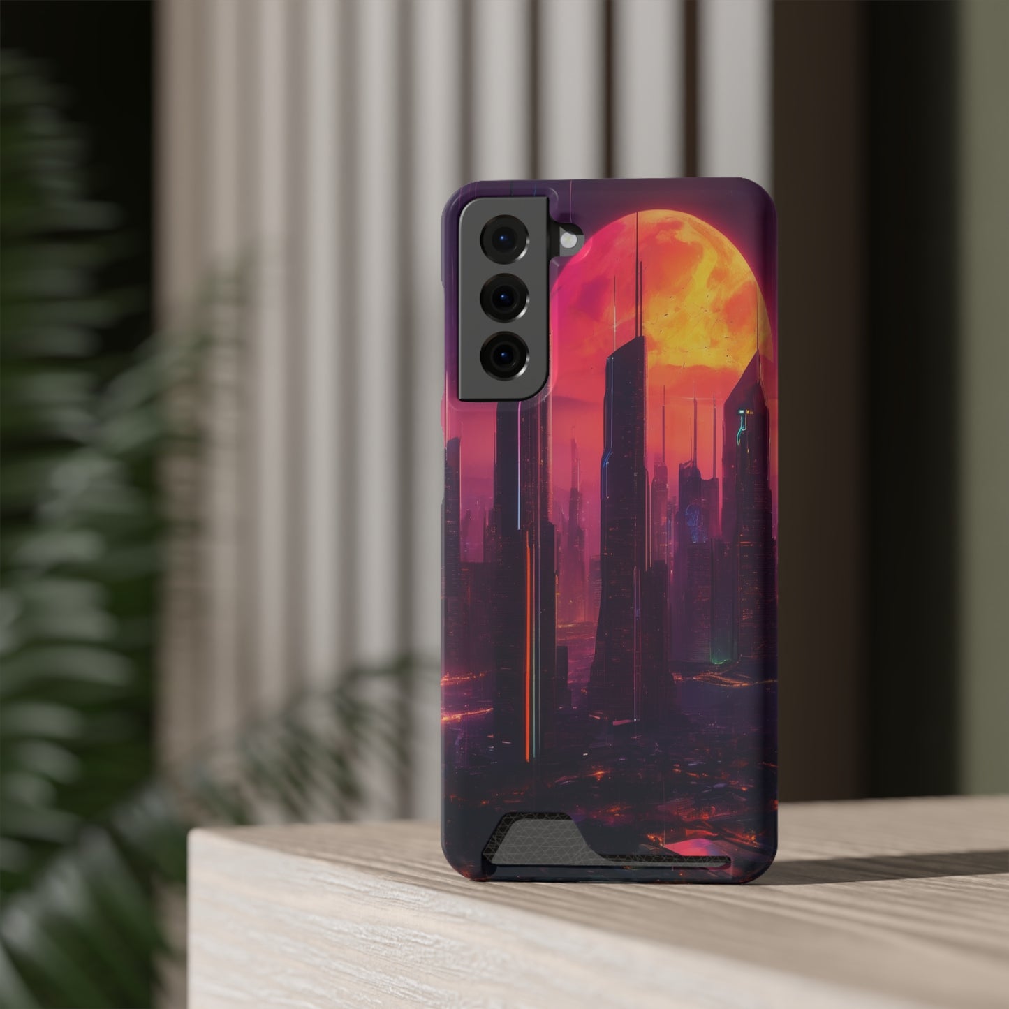 Cyberpunk Neon Card Holder Phone Case MagSafe
