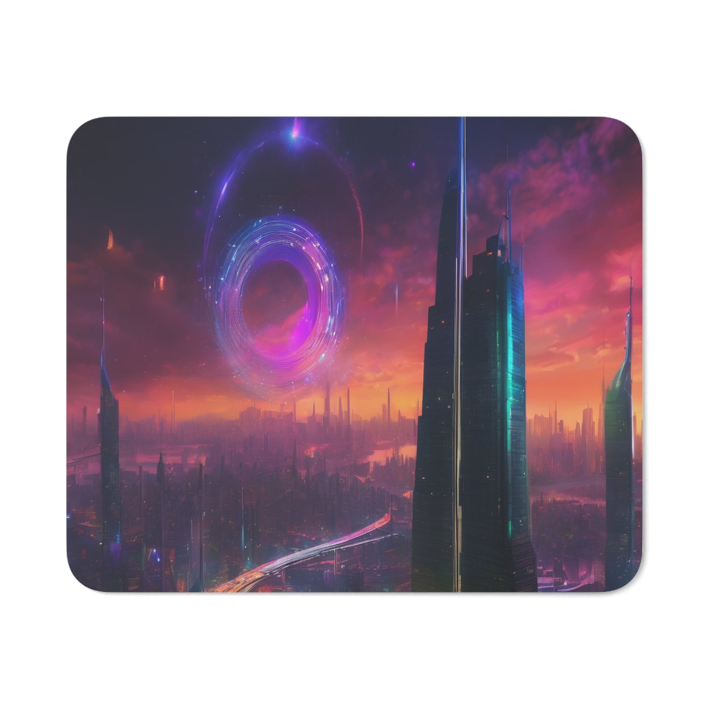 Neon Desk Mouse Pad - Customizable, One-Sided Print, 3mm Thick