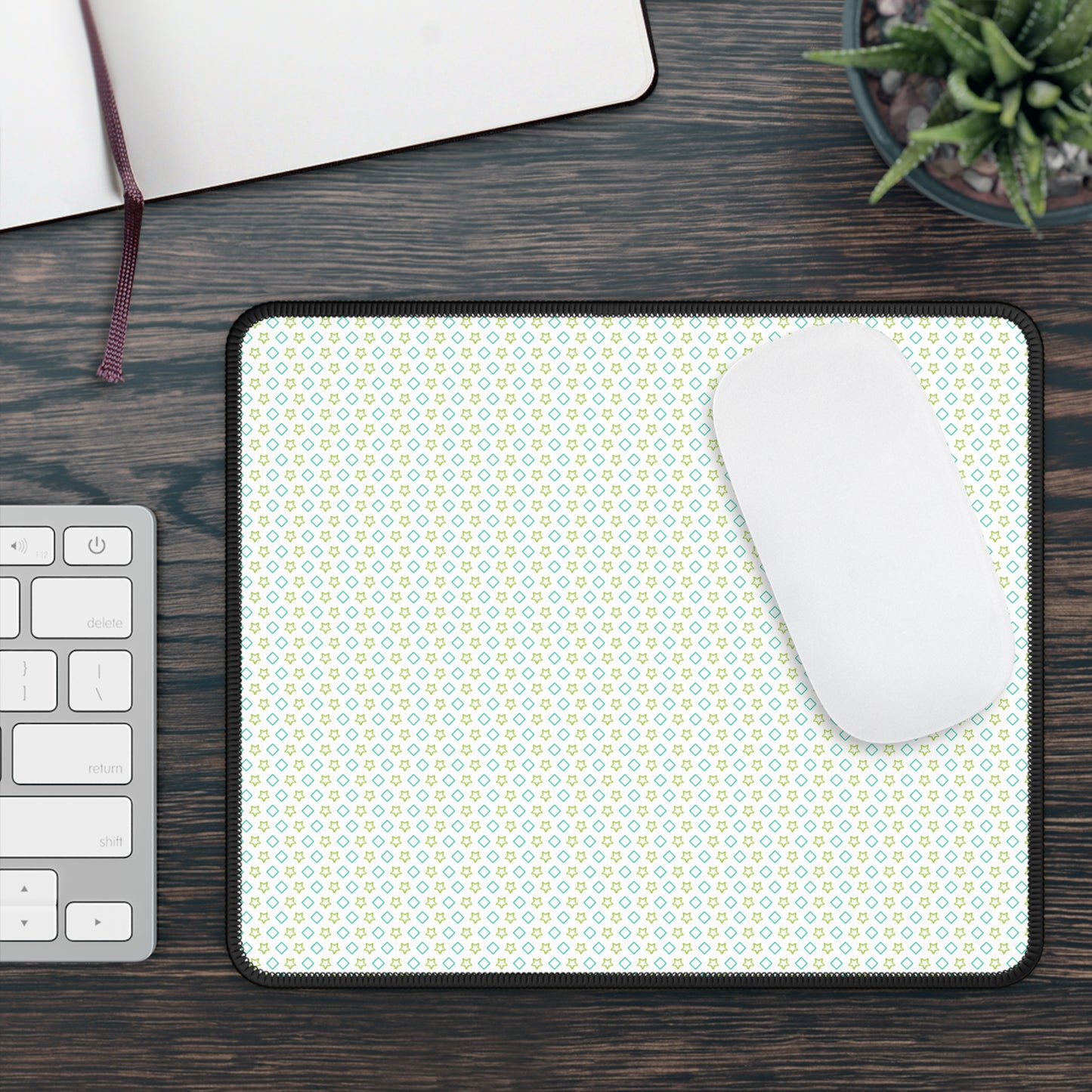Neon Gaming Mouse Pad - 9x7in, 3mm Neoprene, Stitched Edges