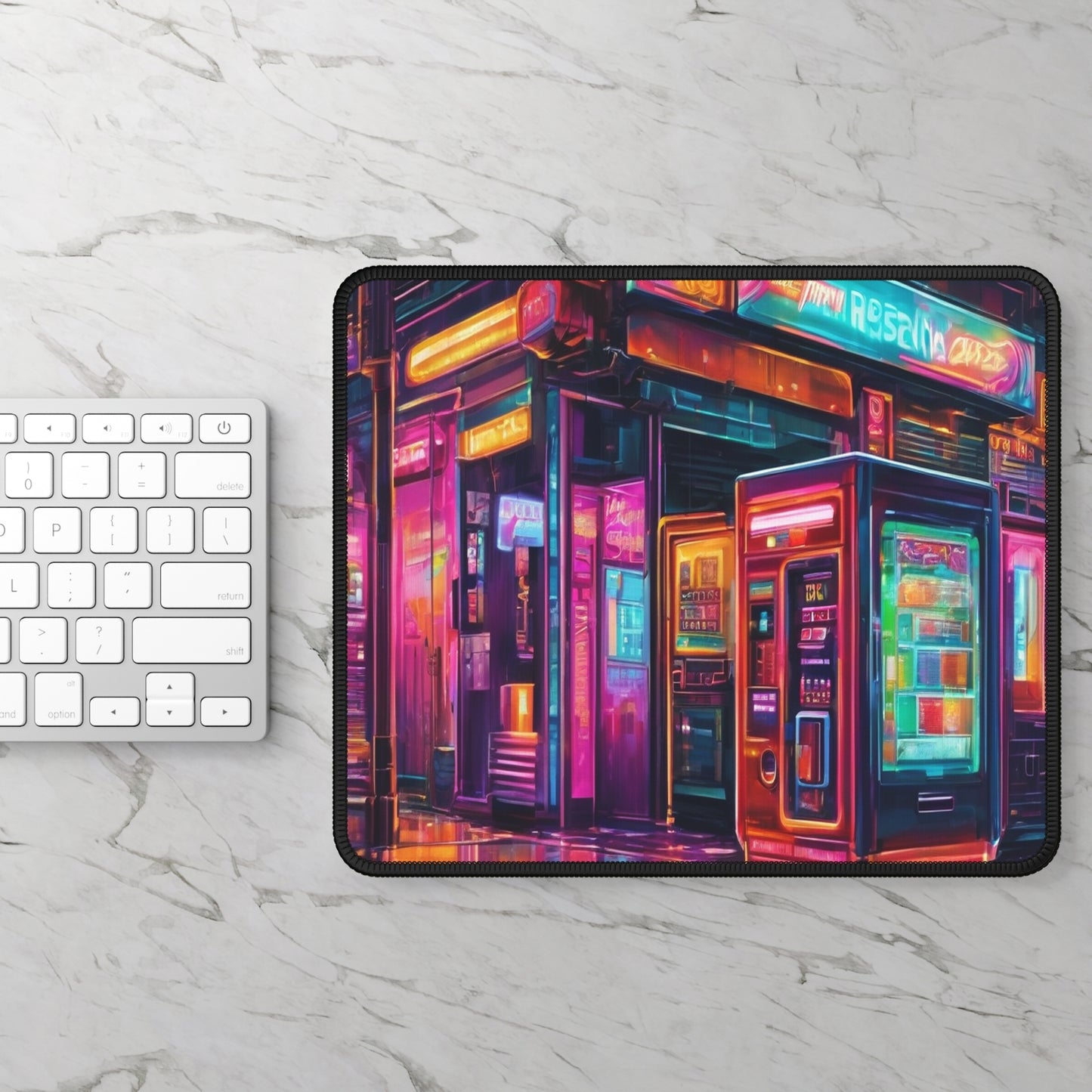 Neon Gaming Mouse Pad - 9x7 Custom Neoprene, Stitched Edges